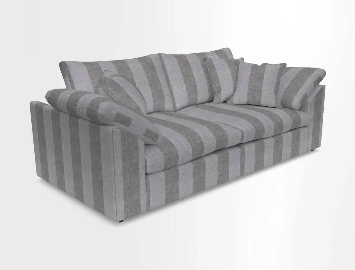 Big Softie Sloped Arm 3 Seater Sofa in Two Tone Plain Biscuit