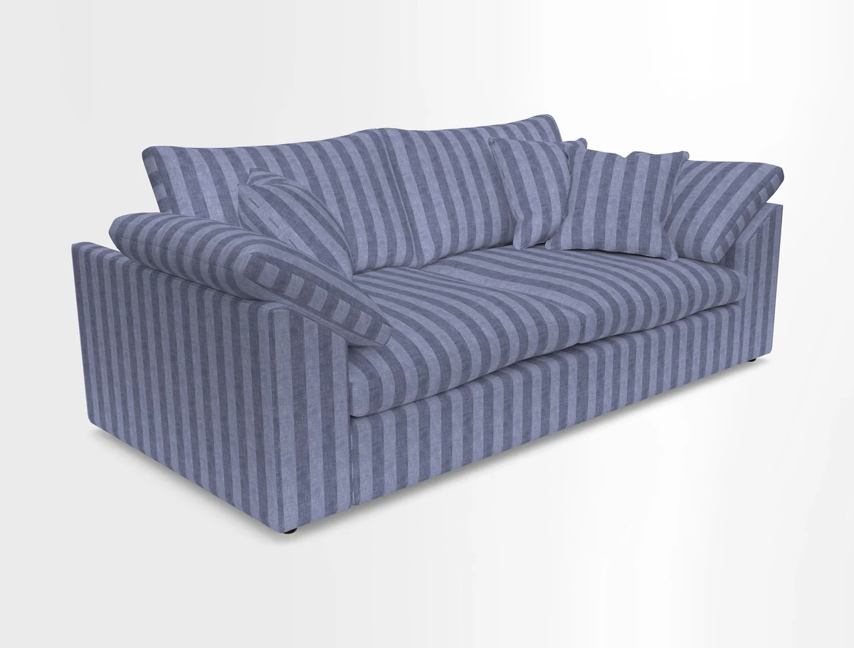 Big Softie Sloped Arm 3 Seater Sofa in Two Tone Plain Biscuit