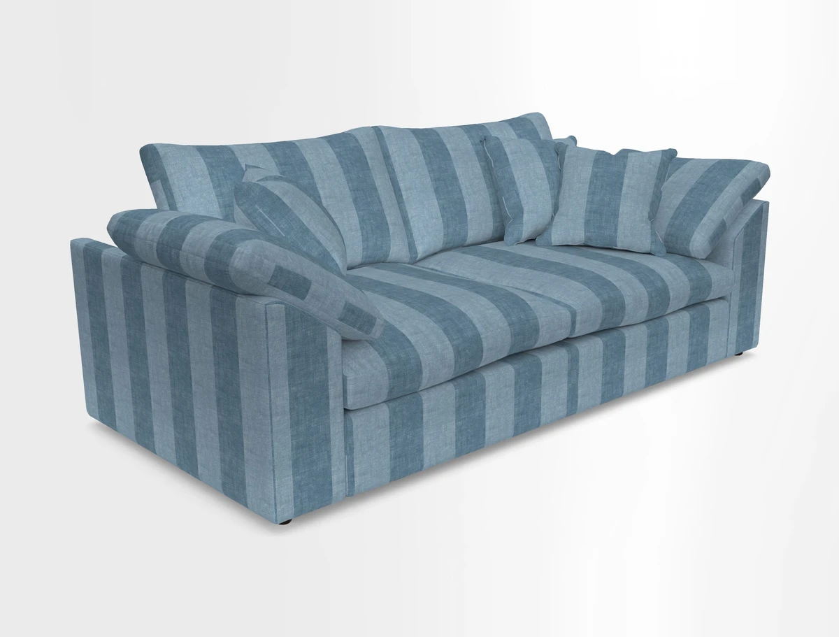 Big Softie Sloped Arm 3 Seater Sofa in Two Tone Plain Biscuit