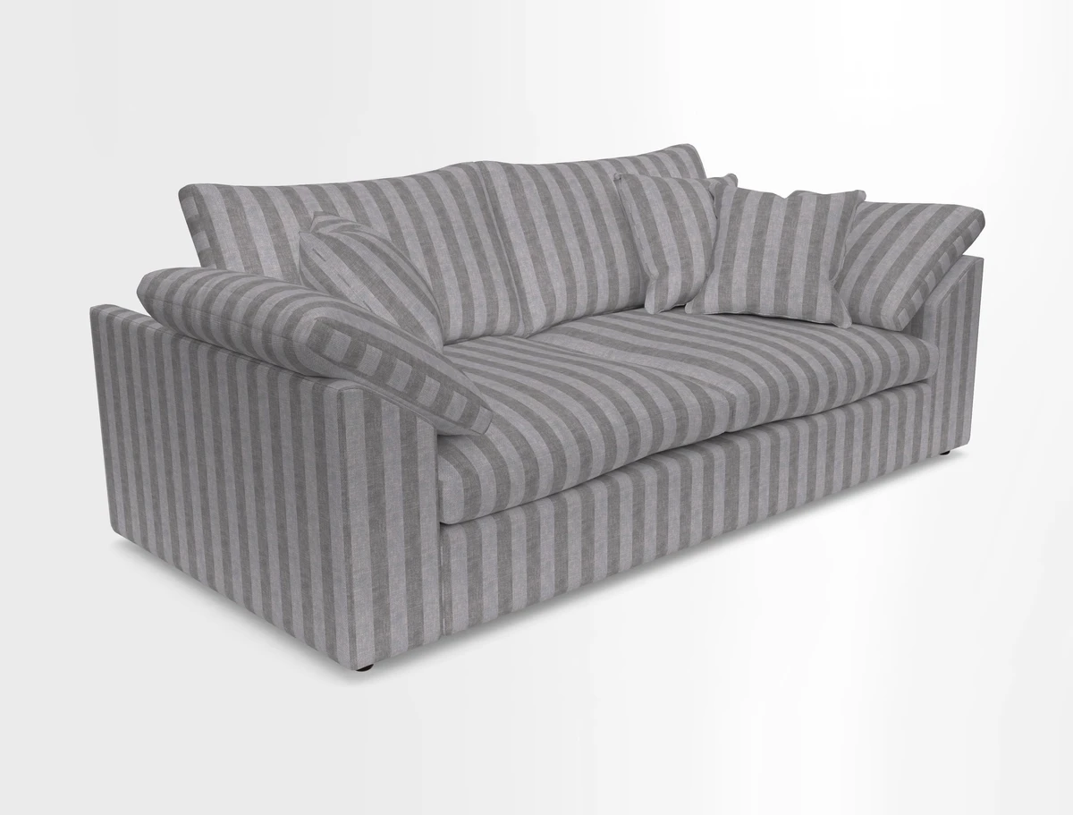 Big Softie Sloped Arm 3 Seater Sofa in Two Tone Plain Biscuit