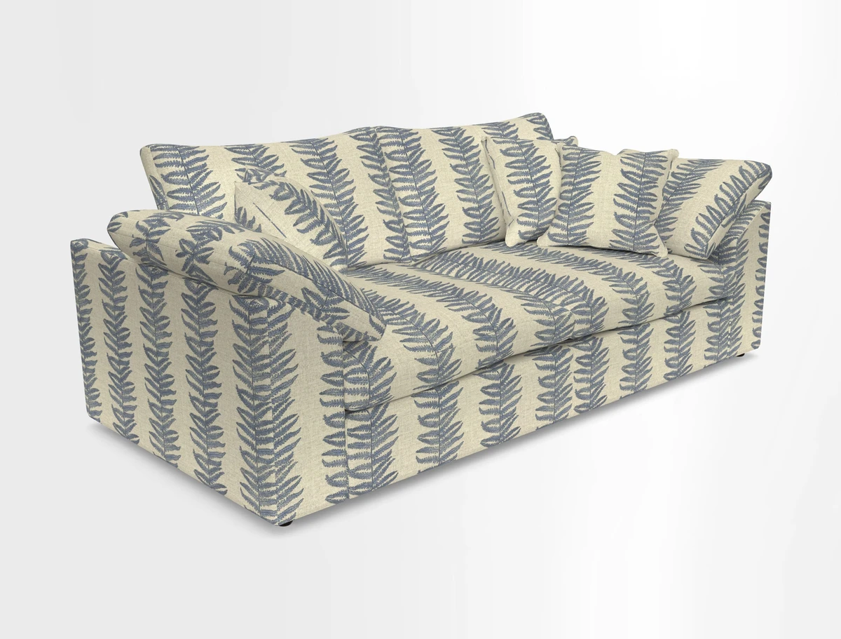 Big Softie Sloped Arm 3 Seater Sofa in Two Tone Plain Biscuit
