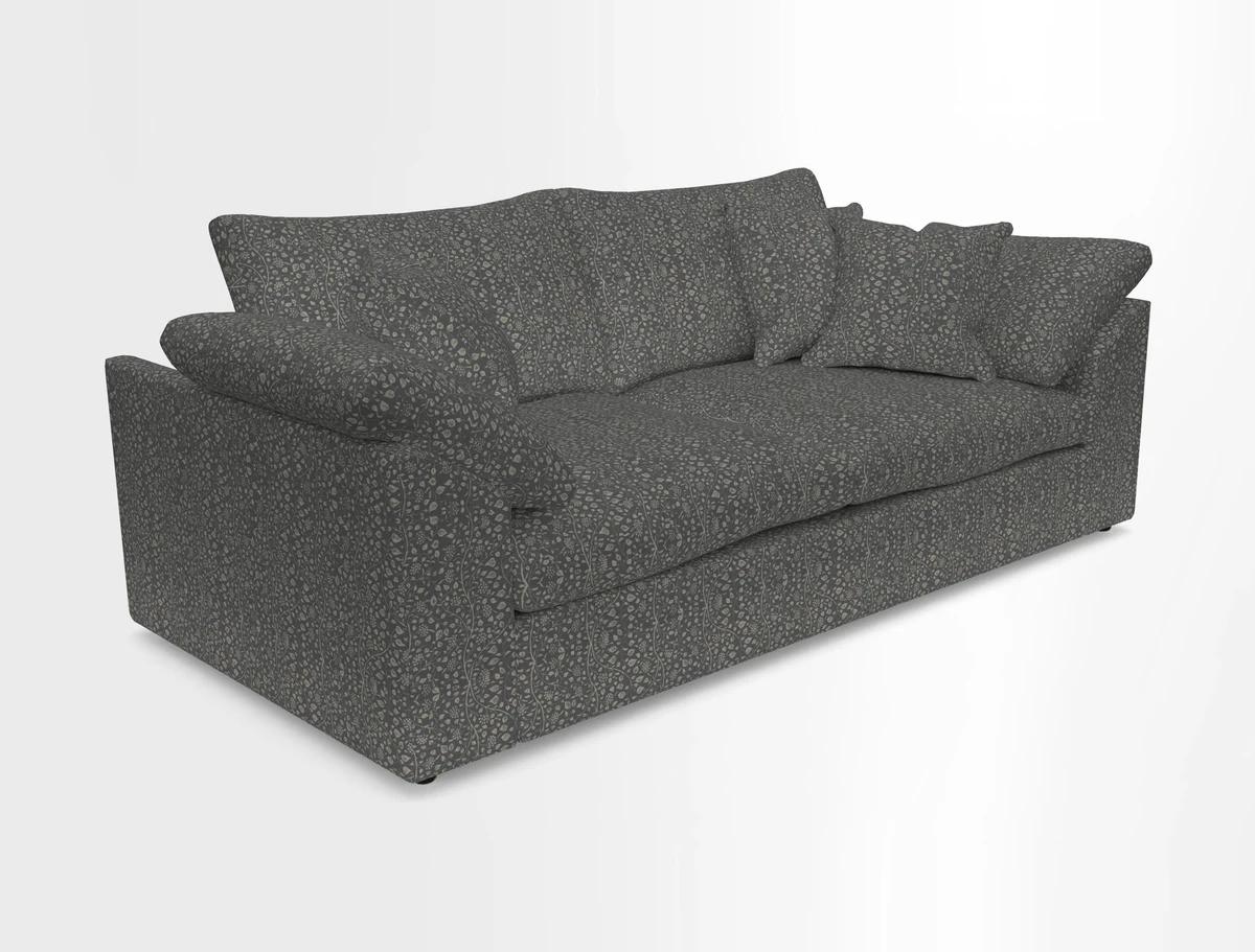 Big Softie Sloped Arm 3 Seater Sofa in Two Tone Plain Biscuit
