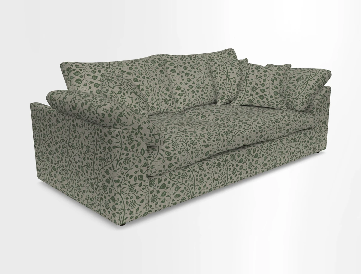 Big Softie Sloped Arm 3 Seater Sofa in Two Tone Plain Biscuit