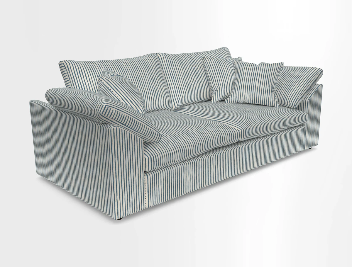 Big Softie Sloped Arm 3 Seater Sofa in Two Tone Plain Biscuit