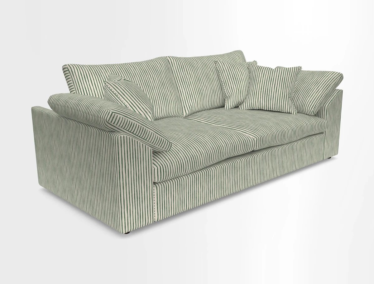 Big Softie Sloped Arm 3 Seater Sofa in Two Tone Plain Biscuit