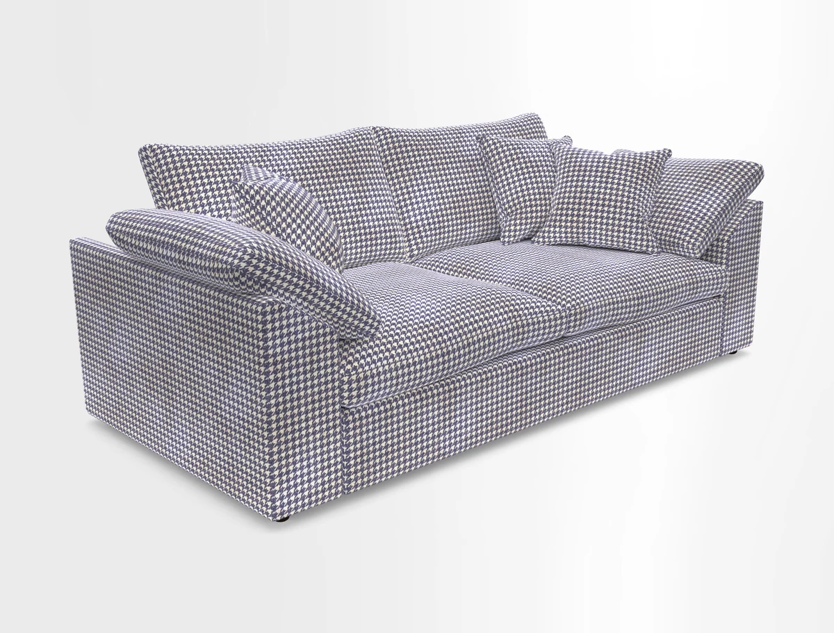Big Softie Sloped Arm 3 Seater Sofa in Two Tone Plain Biscuit