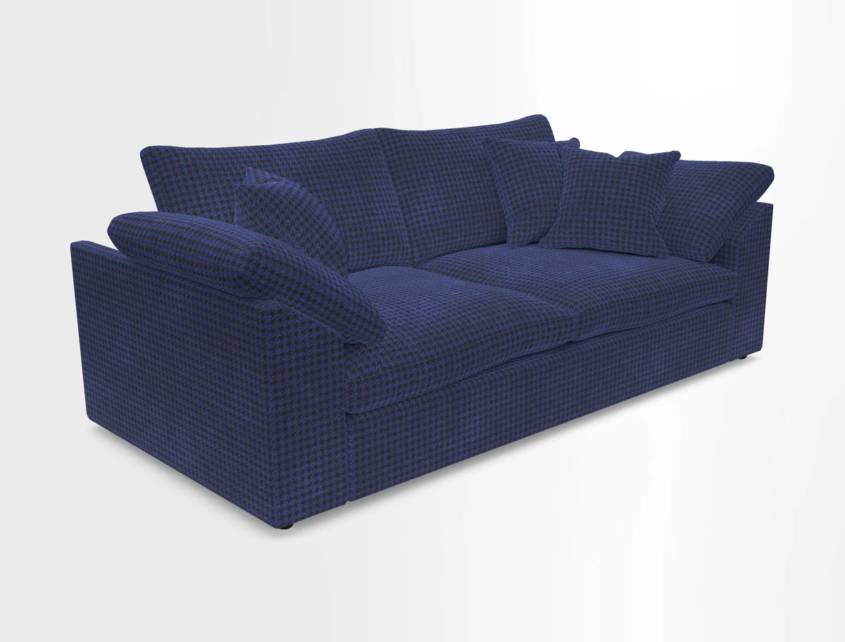 Big Softie Sloped Arm 3 Seater Sofa in Two Tone Plain Biscuit