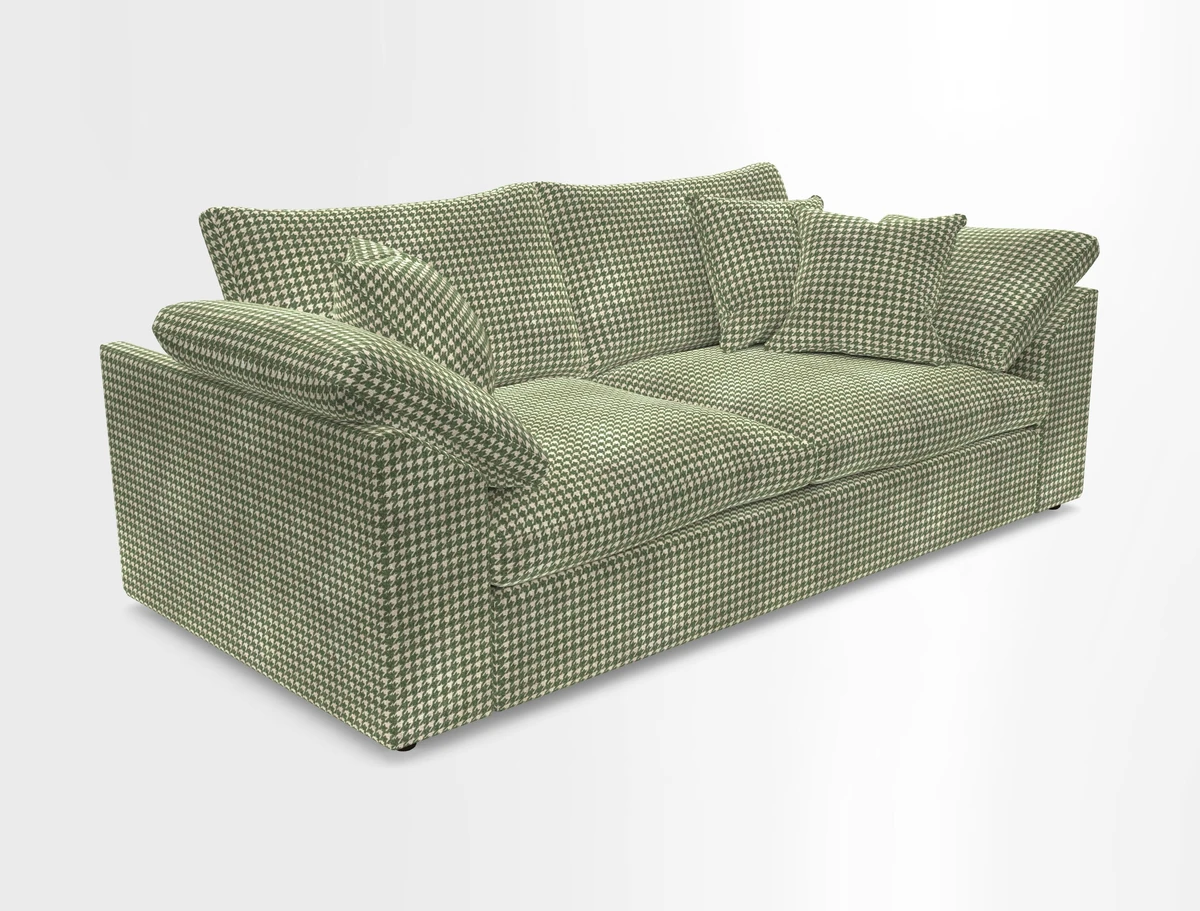Big Softie Sloped Arm 3 Seater Sofa in Two Tone Plain Biscuit