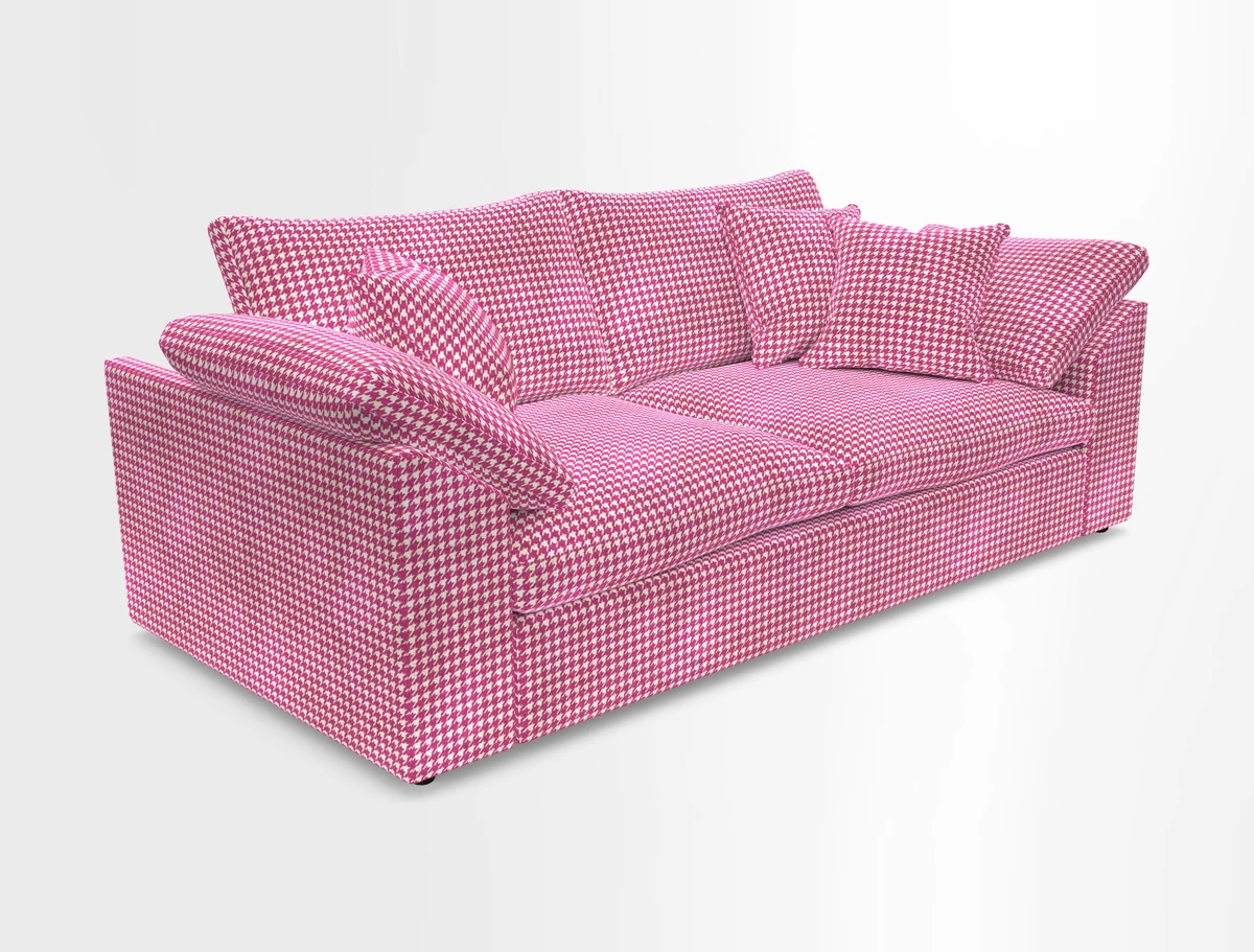 Big Softie Sloped Arm 3 Seater Sofa in Two Tone Plain Biscuit