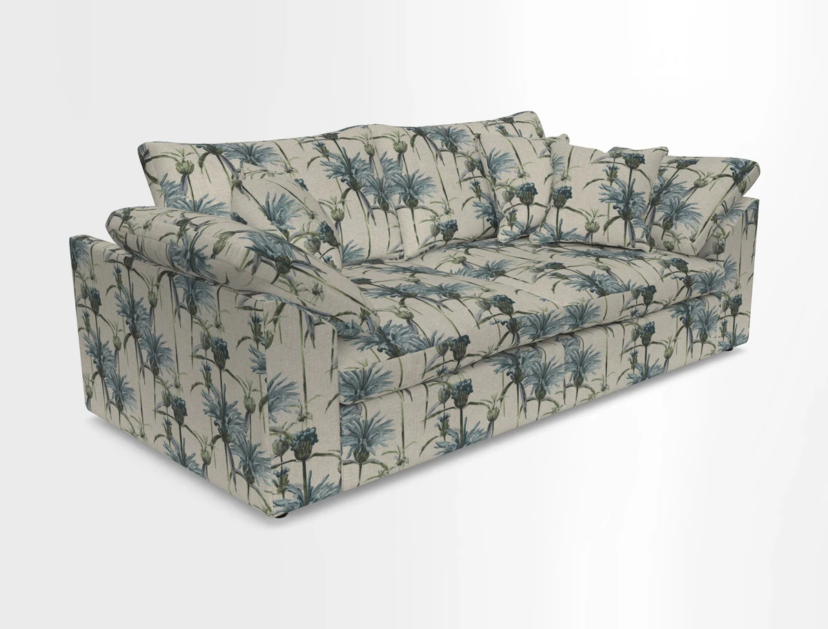 Big Softie Sloped Arm 3 Seater Sofa in Two Tone Plain Biscuit