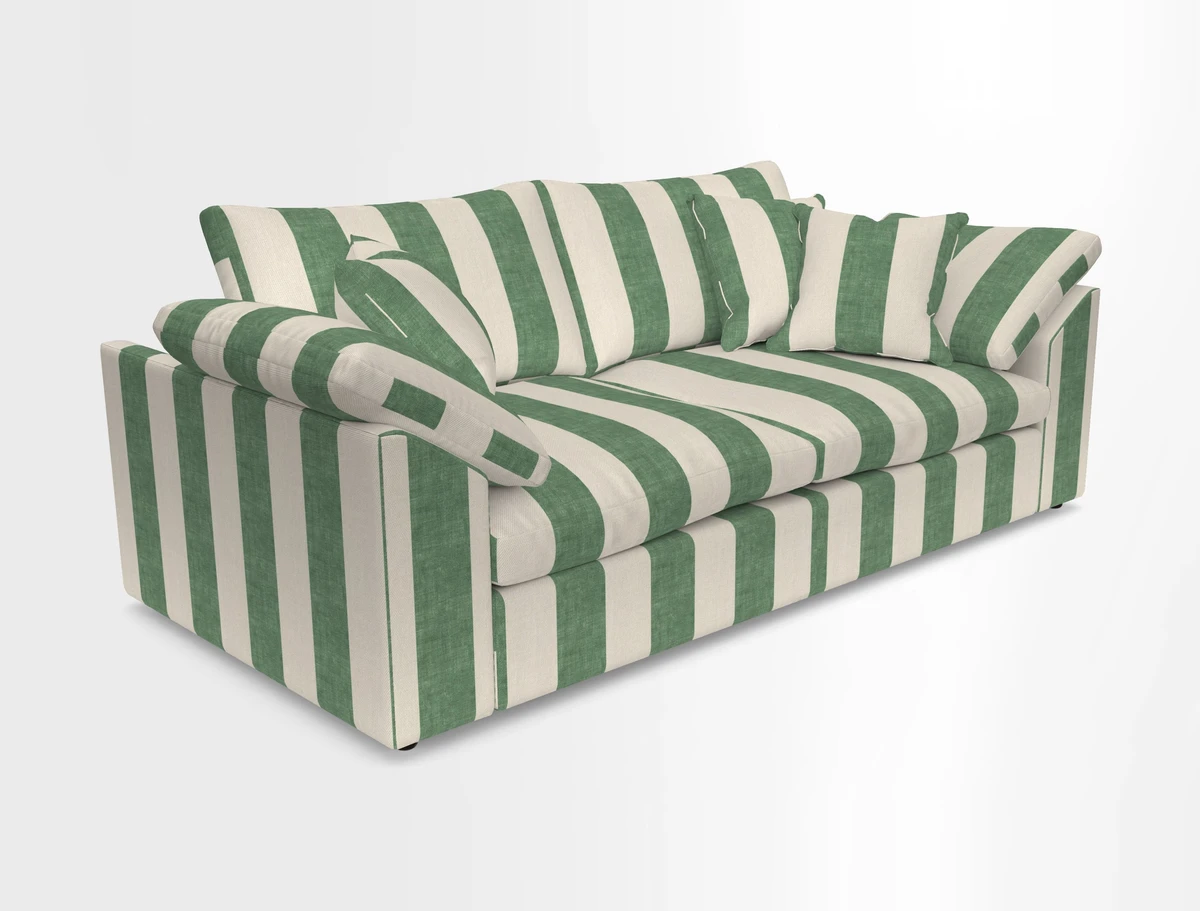 Big Softie Sloped Arm 3 Seater Sofa in Two Tone Plain Biscuit