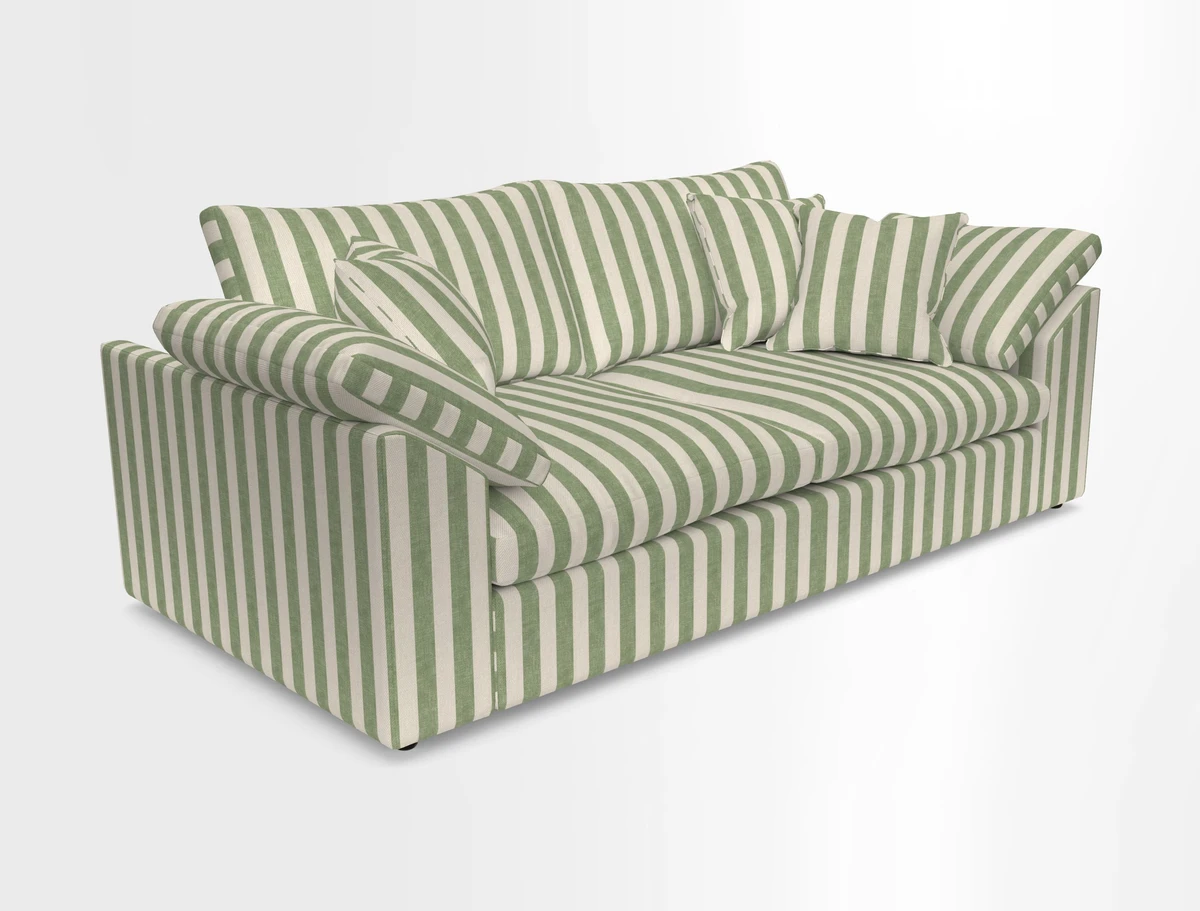 Big Softie Sloped Arm 3 Seater Sofa in Two Tone Plain Biscuit