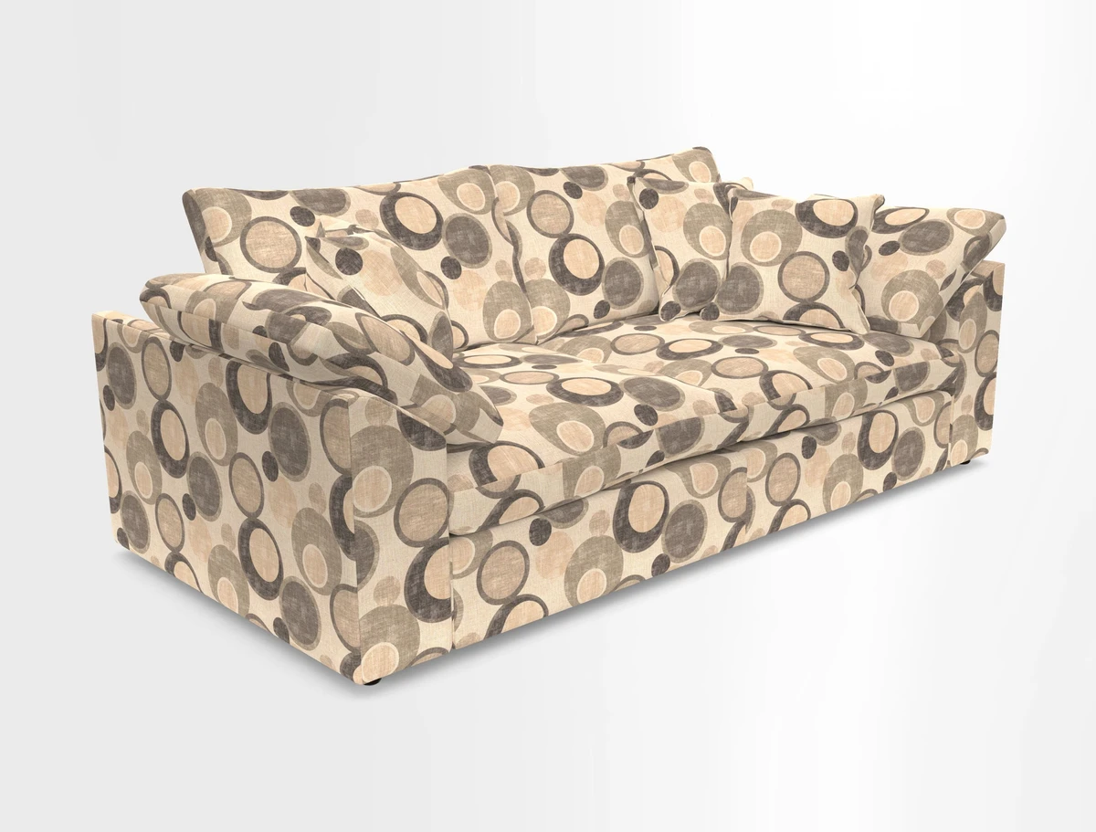 Big Softie Sloped Arm 3 Seater Sofa in Two Tone Plain Biscuit