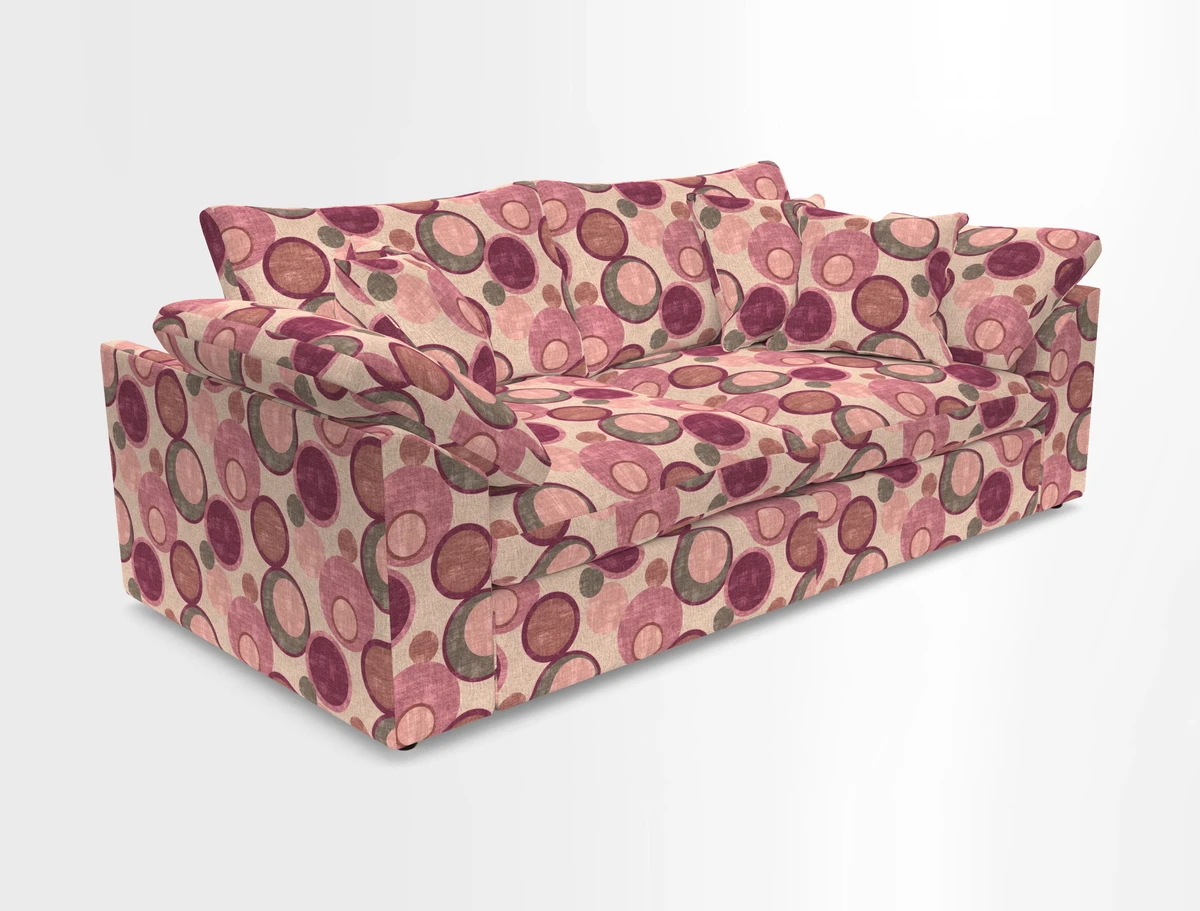 Big Softie Sloped Arm 3 Seater Sofa in Two Tone Plain Biscuit