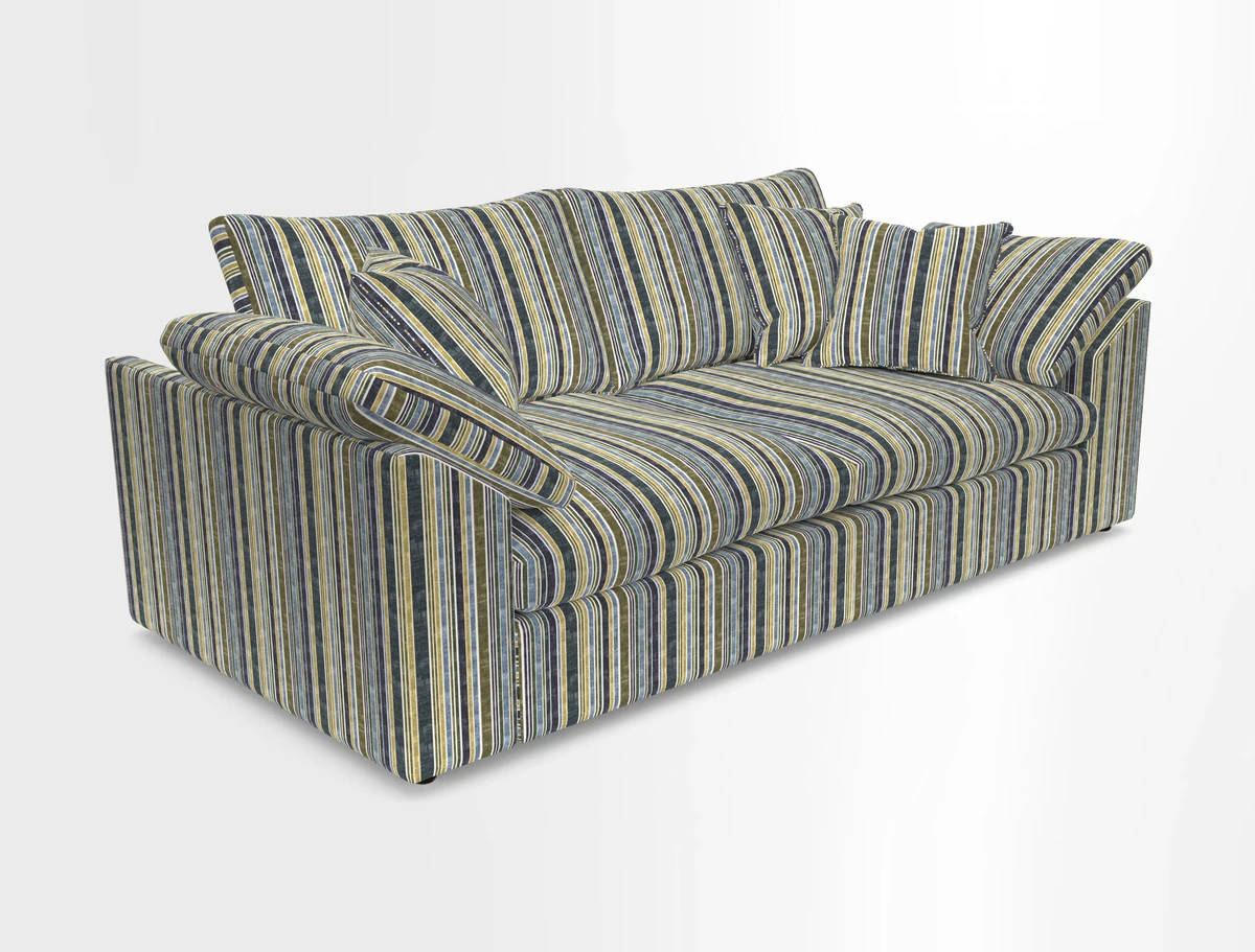 Big Softie Sloped Arm 3 Seater Sofa in Two Tone Plain Biscuit