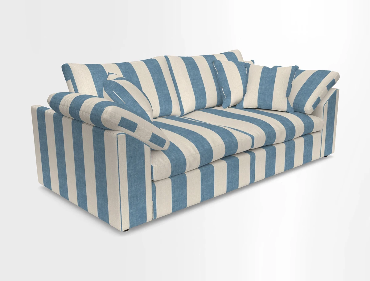 Big Softie Sloped Arm 3 Seater Sofa in Two Tone Plain Biscuit