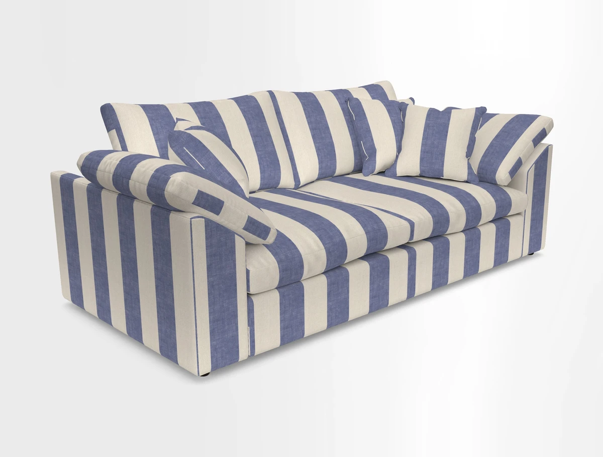 Big Softie Sloped Arm 3 Seater Sofa in Two Tone Plain Biscuit