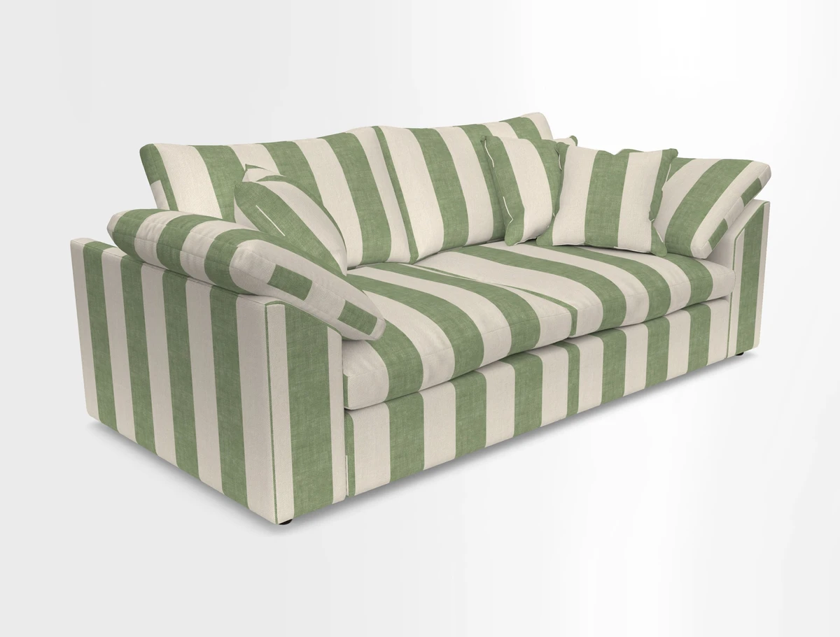 Big Softie Sloped Arm 3 Seater Sofa in Two Tone Plain Biscuit