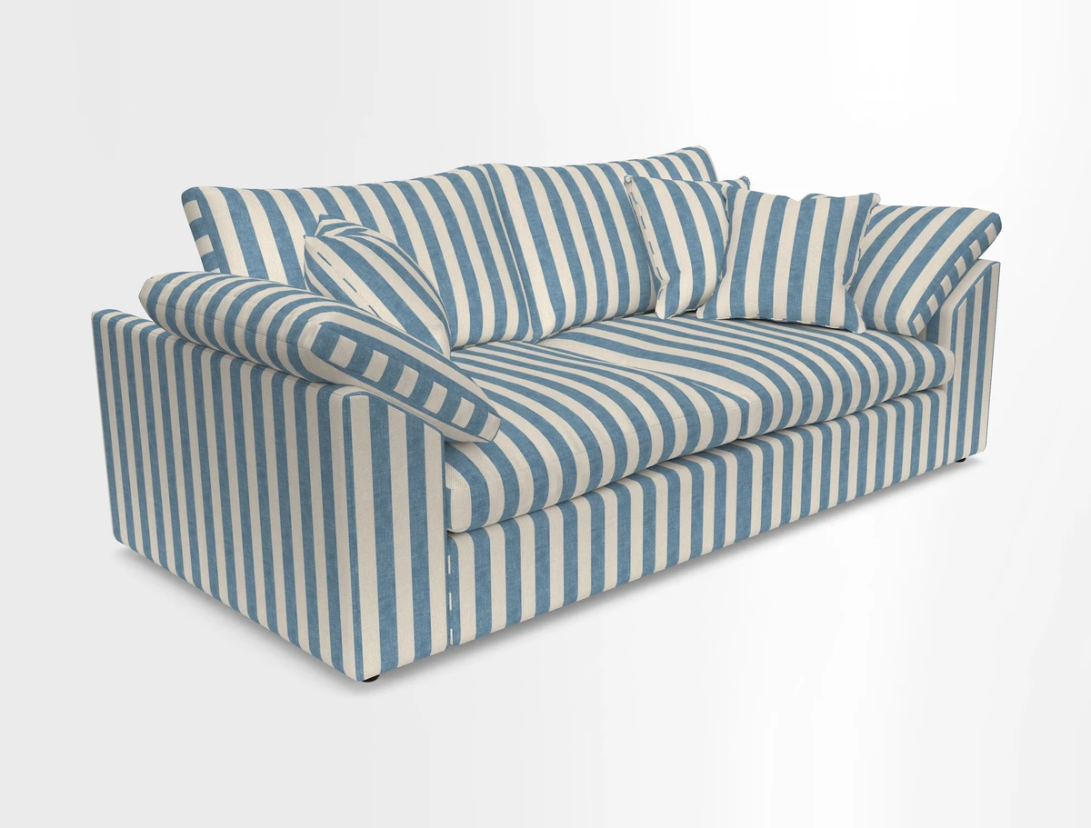 Big Softie Sloped Arm 3 Seater Sofa in Two Tone Plain Biscuit