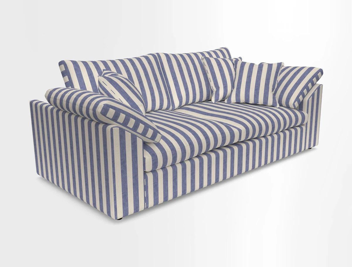 Big Softie Sloped Arm 3 Seater Sofa in Two Tone Plain Biscuit