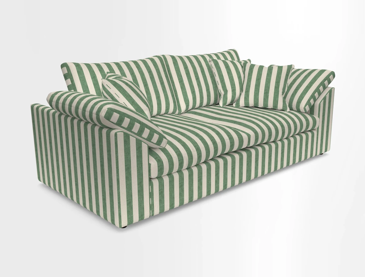Big Softie Sloped Arm 3 Seater Sofa in Two Tone Plain Biscuit