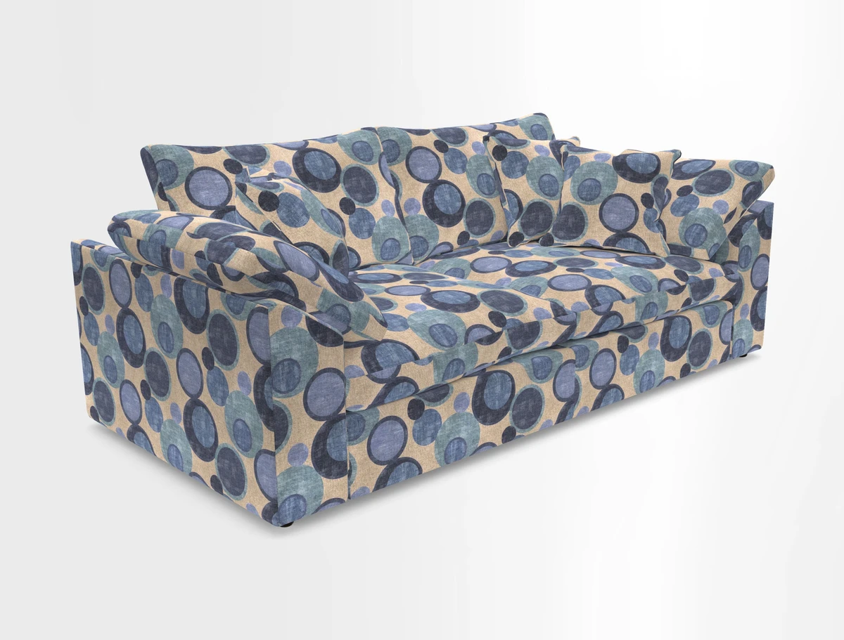Big Softie Sloped Arm 3 Seater Sofa in Two Tone Plain Biscuit