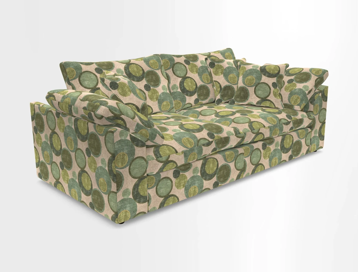 Big Softie Sloped Arm 3 Seater Sofa in Two Tone Plain Biscuit