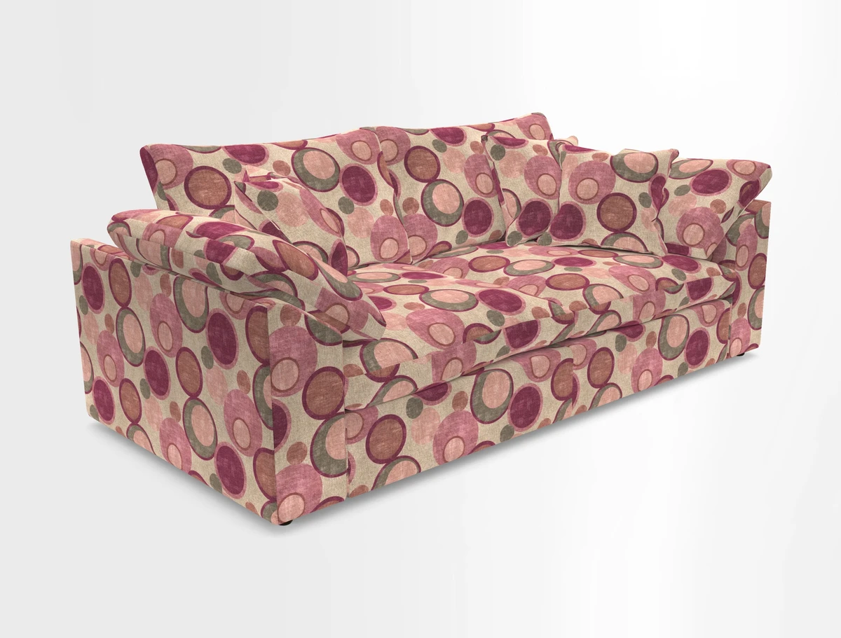 Big Softie Sloped Arm 3 Seater Sofa in Two Tone Plain Biscuit