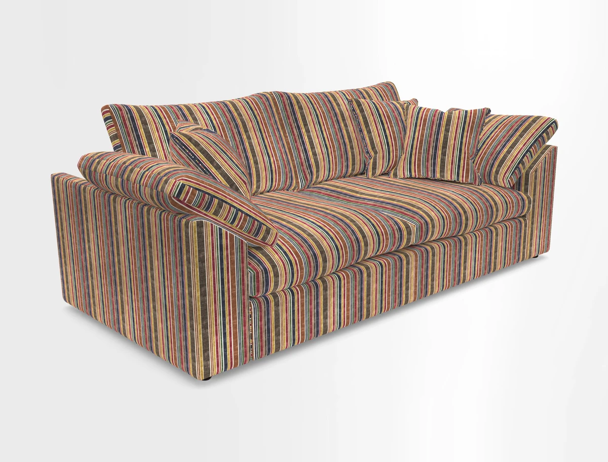 Big Softie Sloped Arm 3 Seater Sofa in Two Tone Plain Biscuit