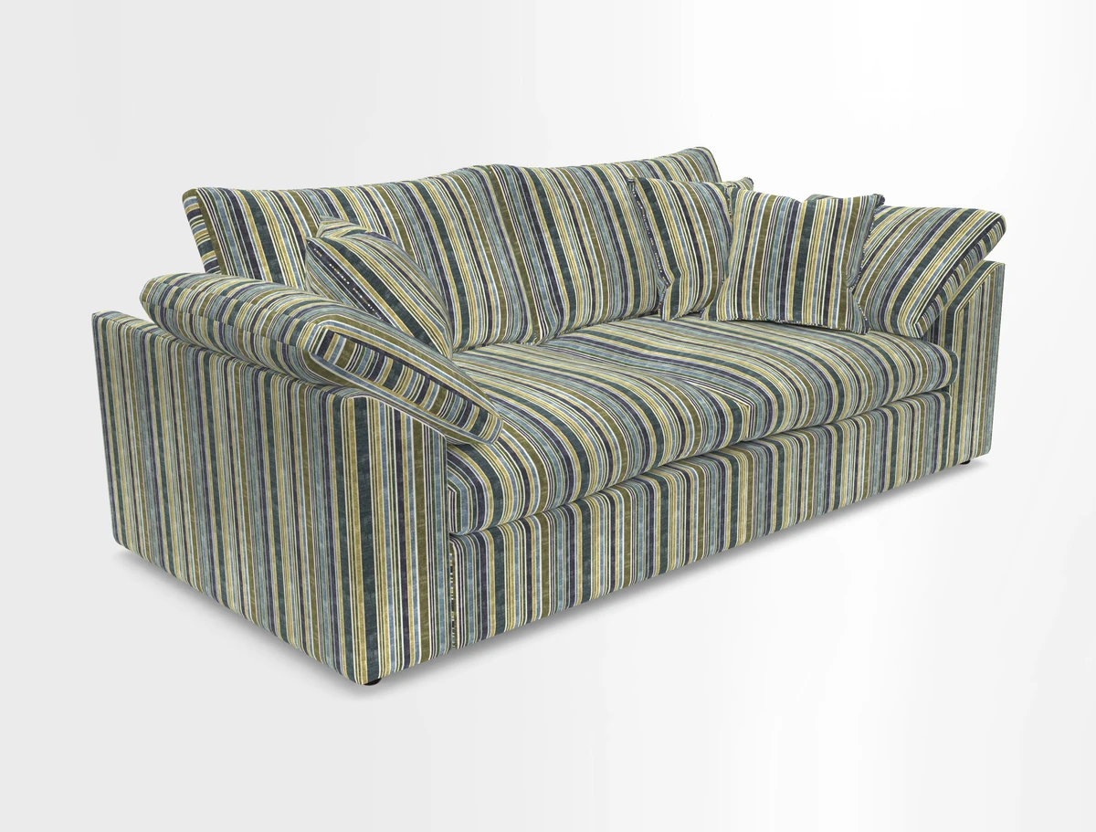 Big Softie Sloped Arm 3 Seater Sofa in Two Tone Plain Biscuit