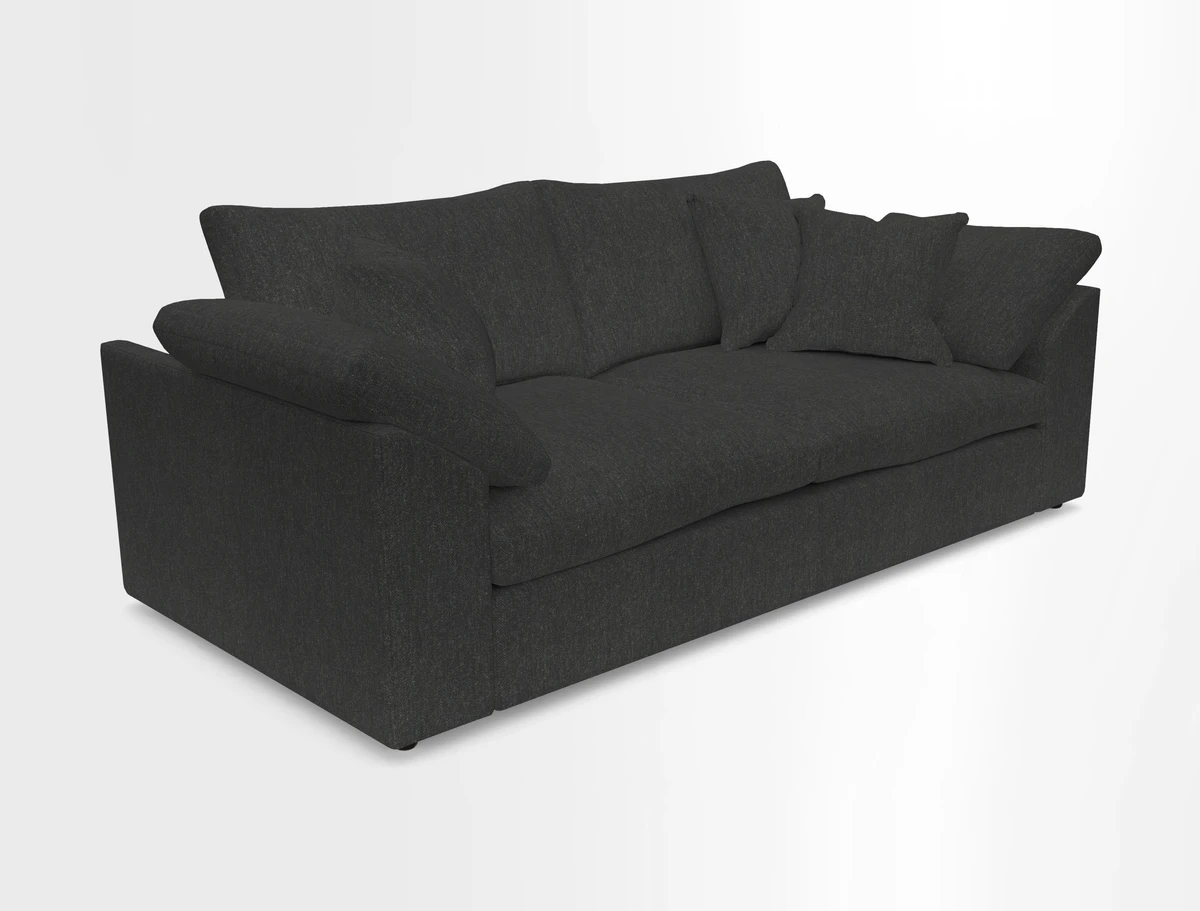 Big Softie Sloped Arm 3 Seater Sofa in Two Tone Plain Biscuit