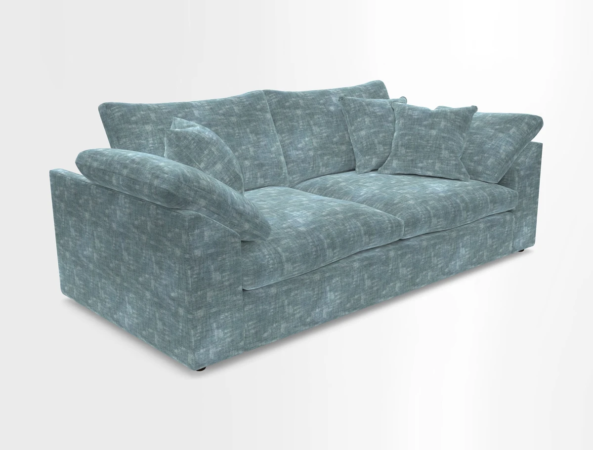Big Softie Sloped Arm 3 Seater Sofa in Two Tone Plain Biscuit