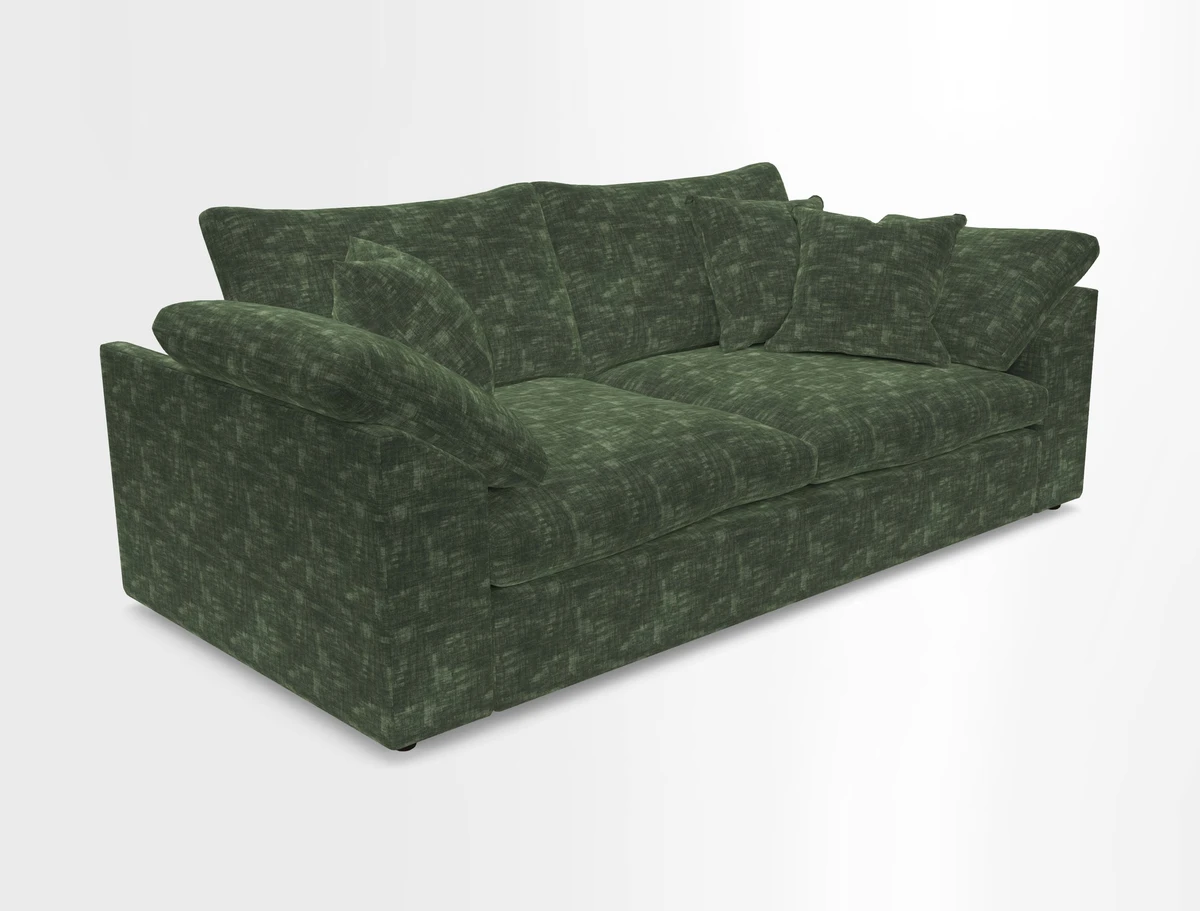 Big Softie Sloped Arm 3 Seater Sofa in Two Tone Plain Biscuit