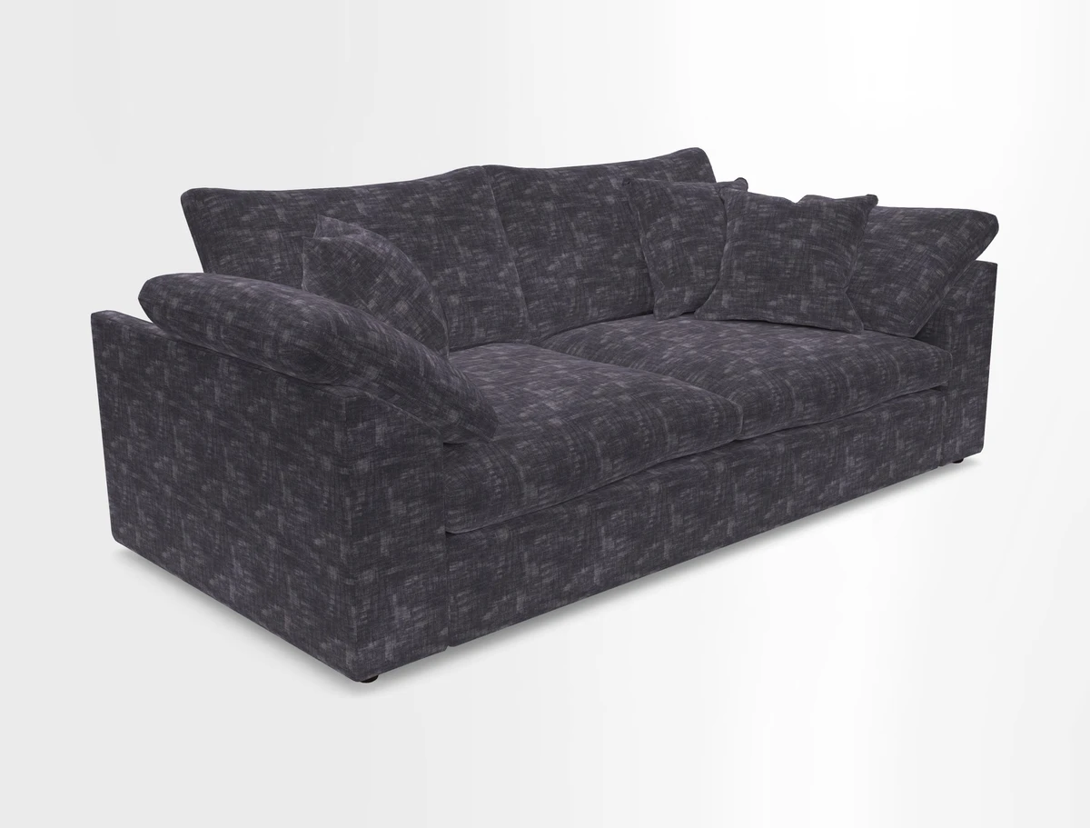 Big Softie Sloped Arm 3 Seater Sofa in Two Tone Plain Biscuit