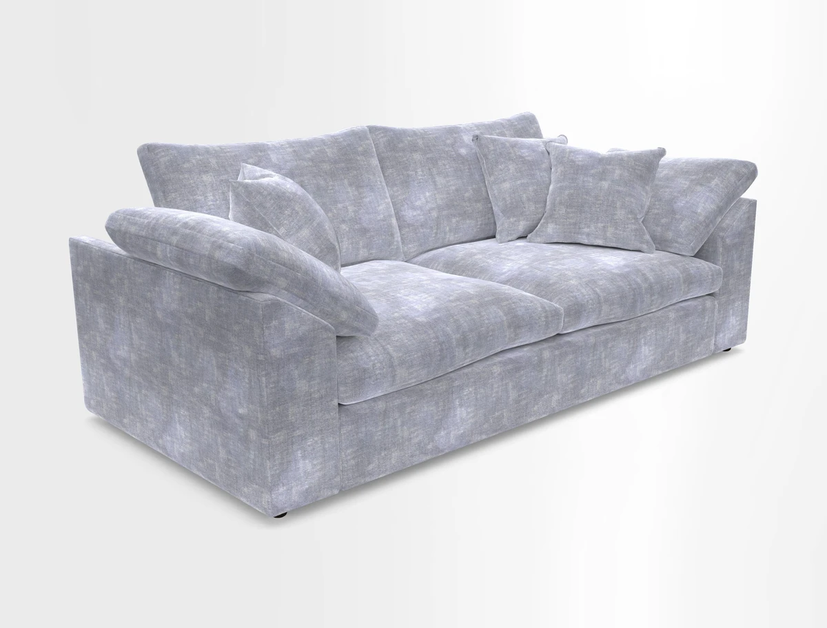 Big Softie Sloped Arm 3 Seater Sofa in Two Tone Plain Biscuit