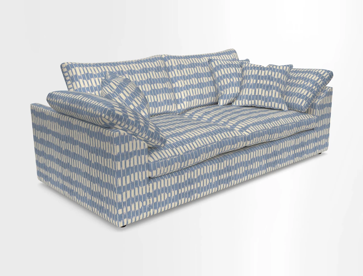 Big Softie Sloped Arm 3 Seater Sofa in Two Tone Plain Biscuit