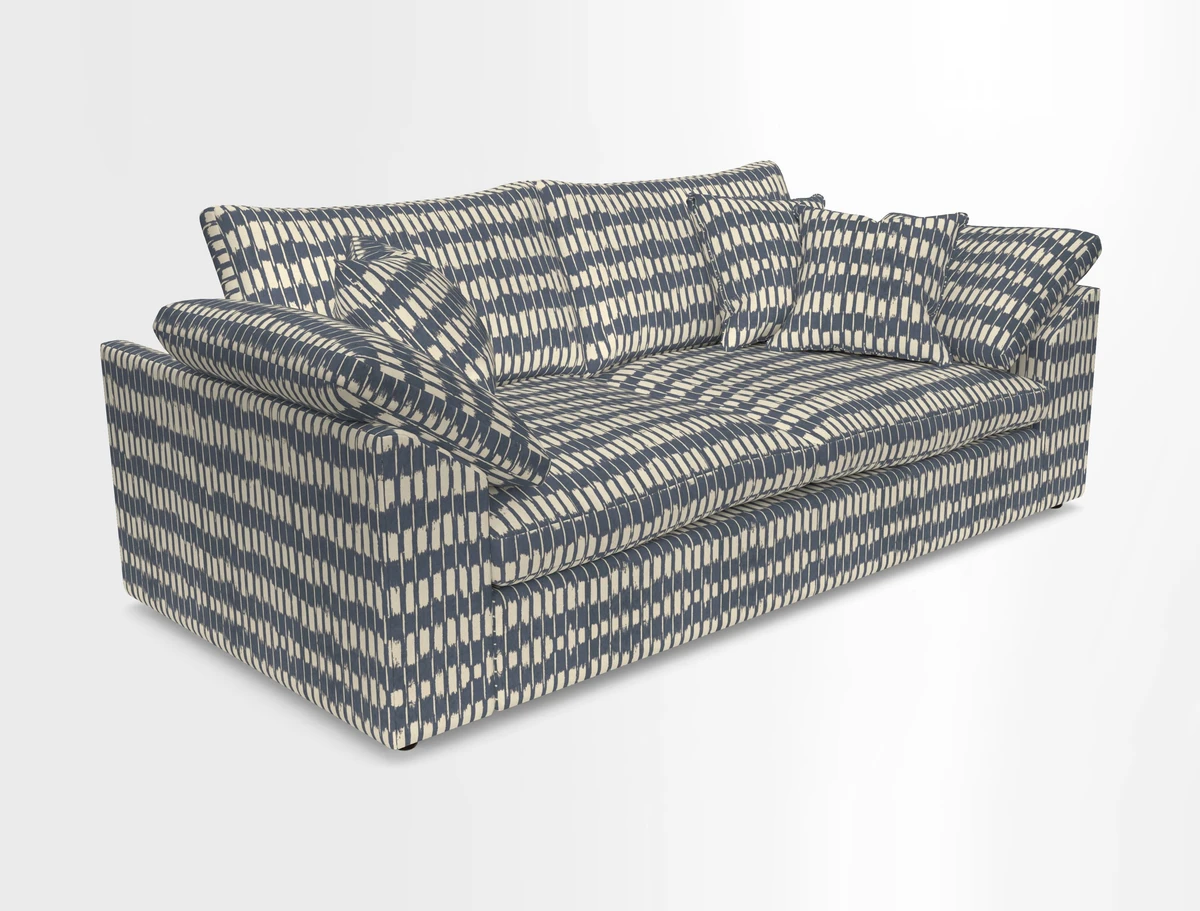 Big Softie Sloped Arm 3 Seater Sofa in Two Tone Plain Biscuit
