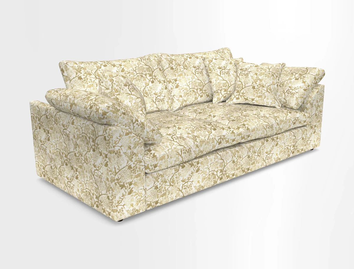 Big Softie Sloped Arm 3 Seater Sofa in Two Tone Plain Biscuit