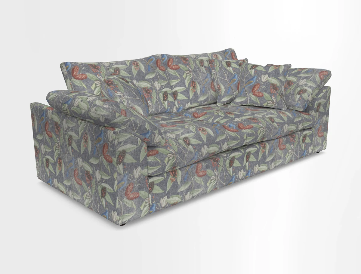 Big Softie Sloped Arm 3 Seater Sofa in Two Tone Plain Biscuit