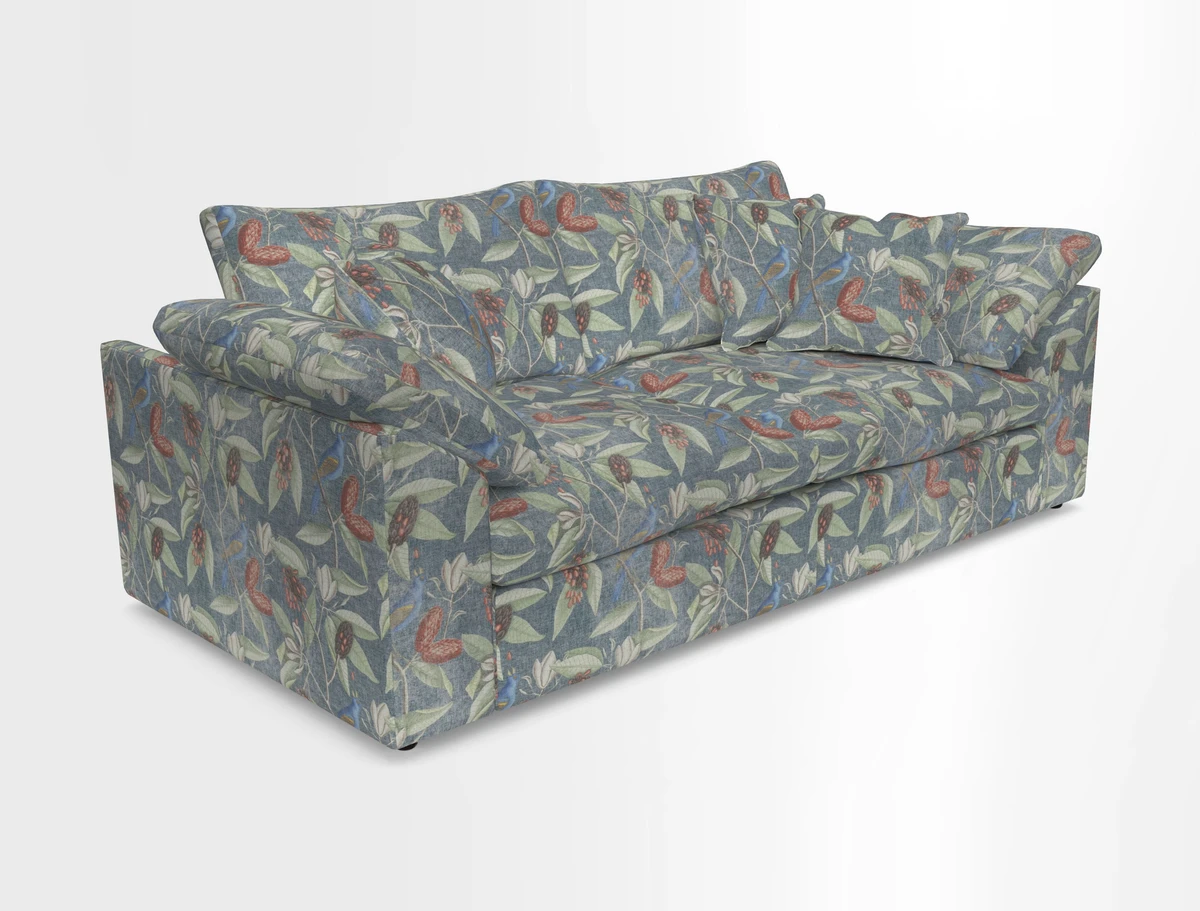 Big Softie Sloped Arm 3 Seater Sofa in Two Tone Plain Biscuit