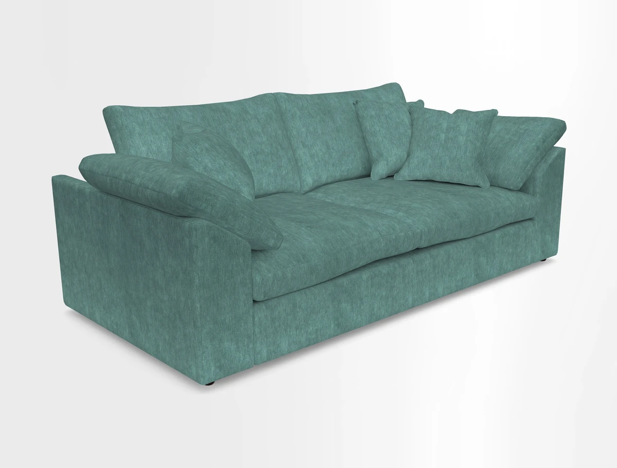 Big Softie Sloped Arm 3 Seater Sofa in Two Tone Plain Biscuit