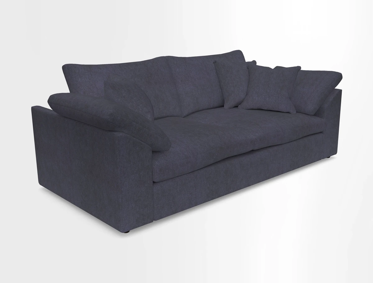 Big Softie Sloped Arm 3 Seater Sofa in Two Tone Plain Biscuit