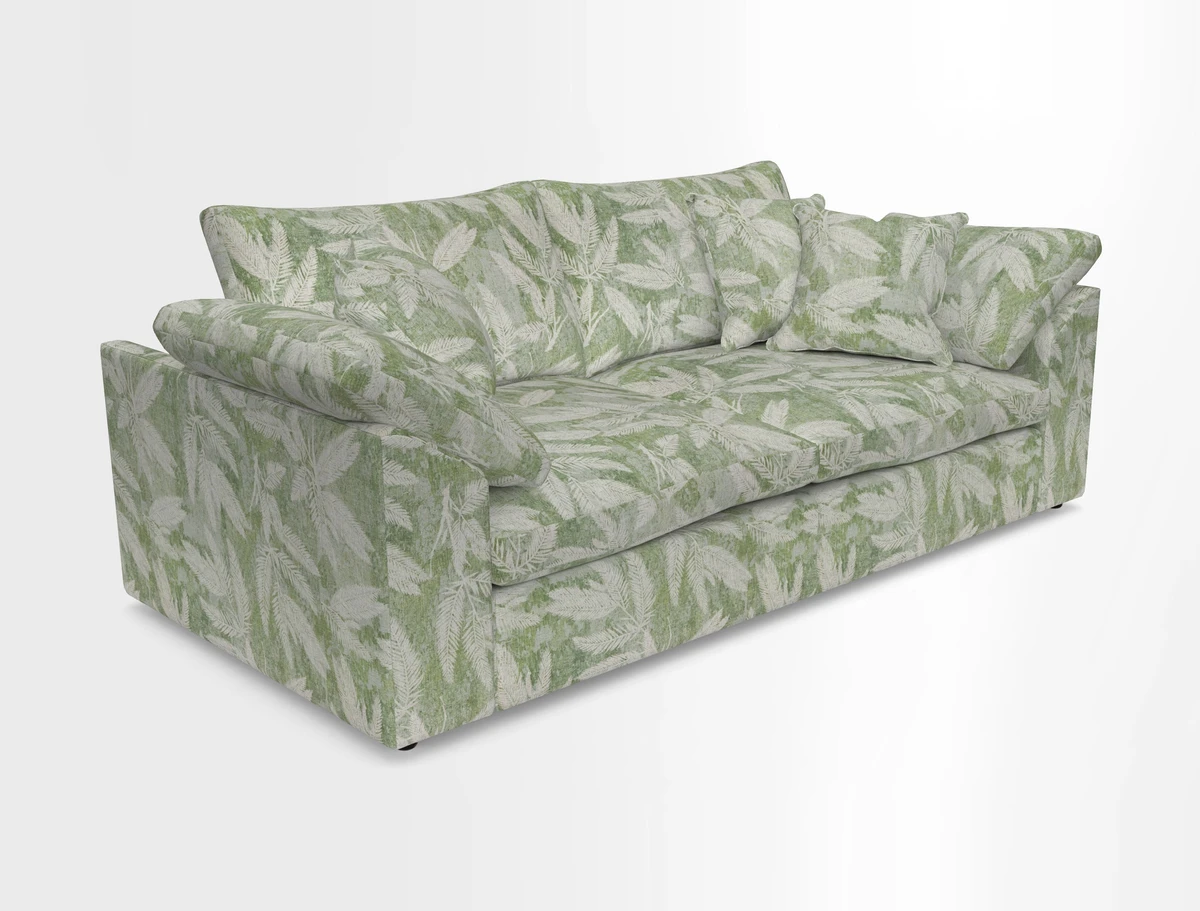 Big Softie Sloped Arm 3 Seater Sofa in Two Tone Plain Biscuit