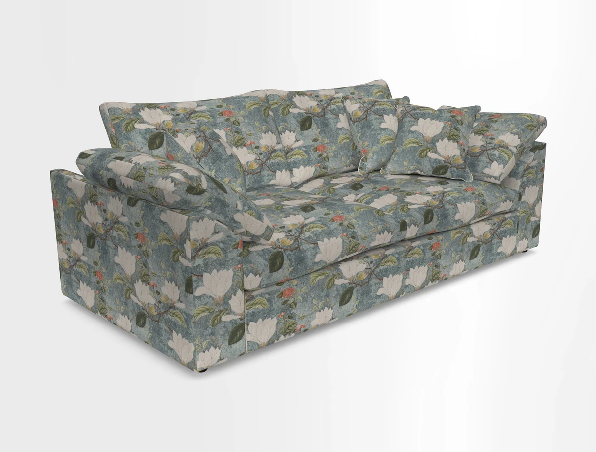 Big Softie Sloped Arm 3 Seater Sofa in Two Tone Plain Biscuit