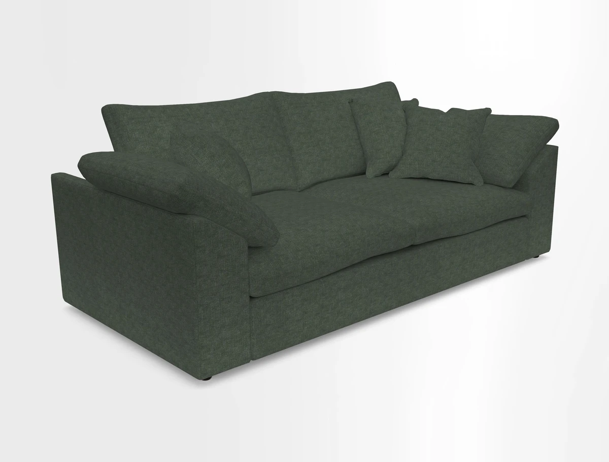 Big Softie Sloped Arm 3 Seater Sofa in Two Tone Plain Biscuit