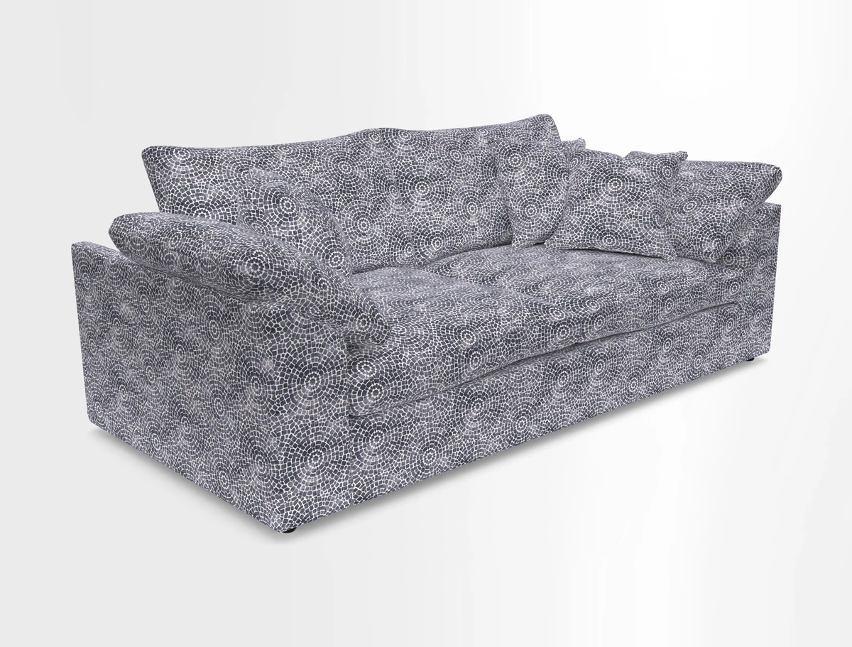 Big Softie Sloped Arm 3 Seater Sofa in Two Tone Plain Biscuit
