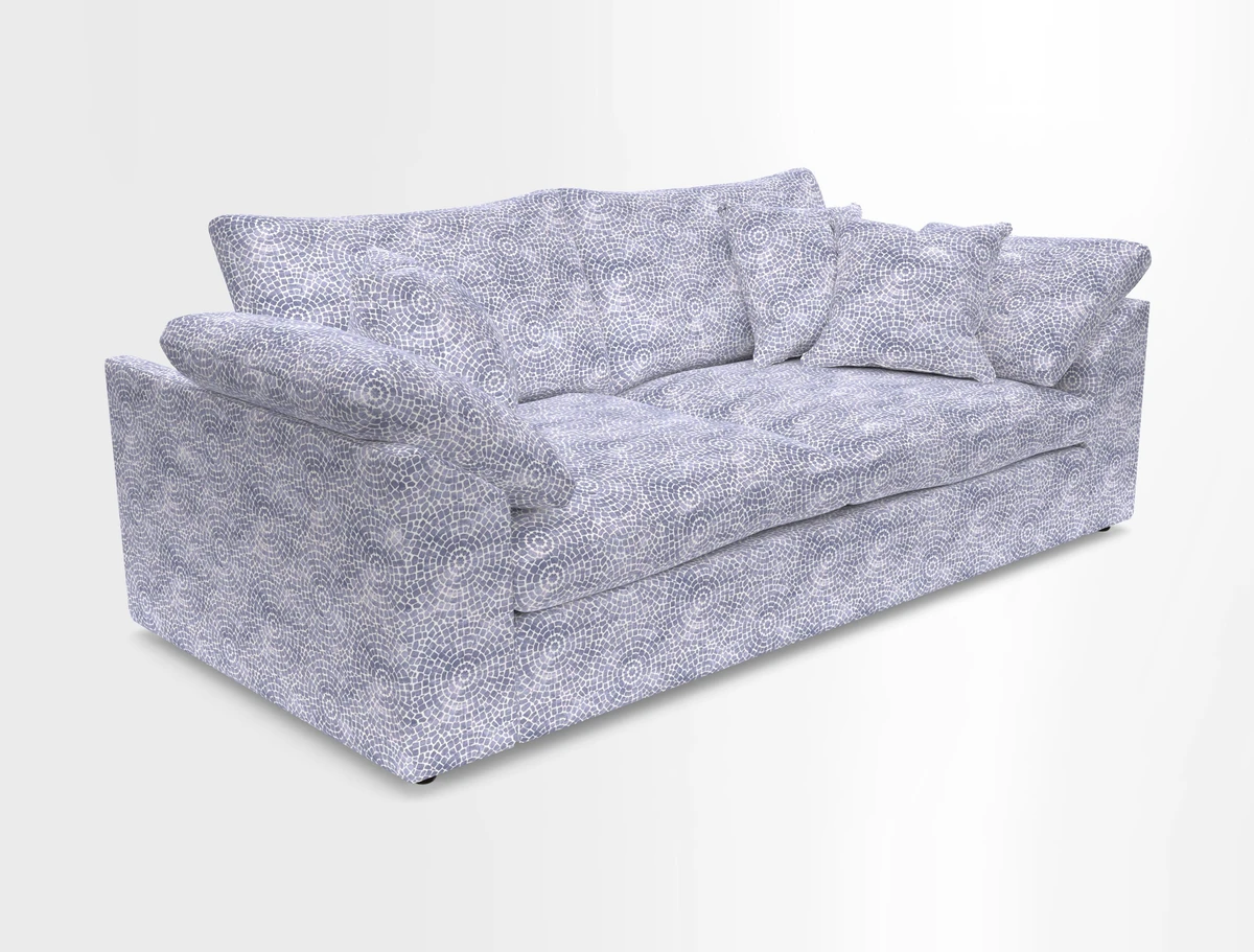 Big Softie Sloped Arm 3 Seater Sofa in Two Tone Plain Biscuit