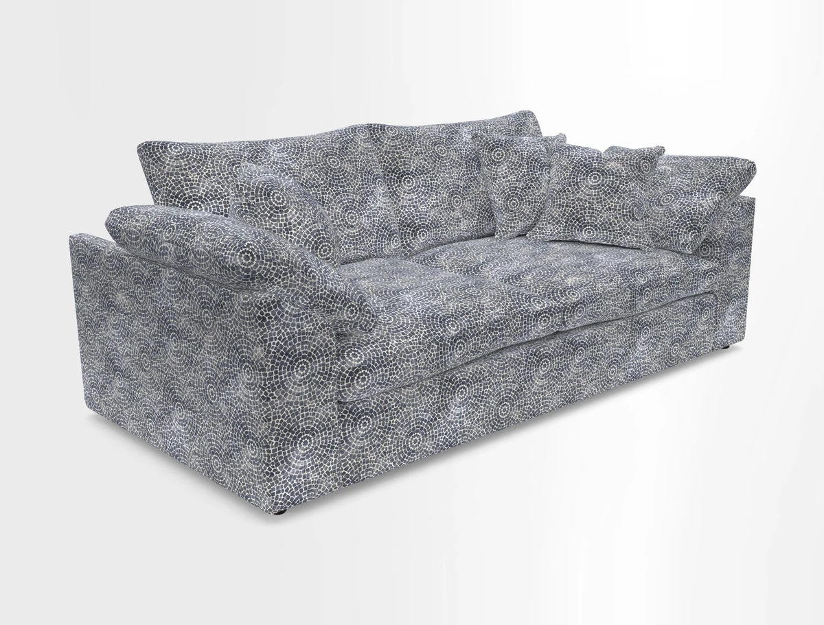 Big Softie Sloped Arm 3 Seater Sofa in Two Tone Plain Biscuit