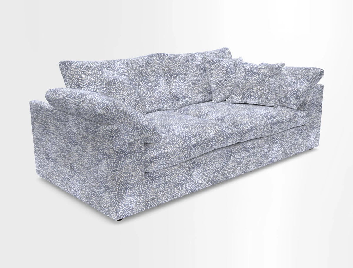 Big Softie Sloped Arm 3 Seater Sofa in Two Tone Plain Biscuit