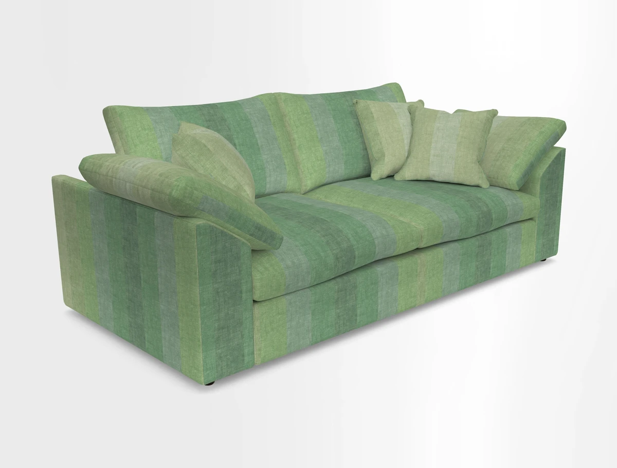 Big Softie Sloped Arm 3 Seater Sofa in Two Tone Plain Biscuit